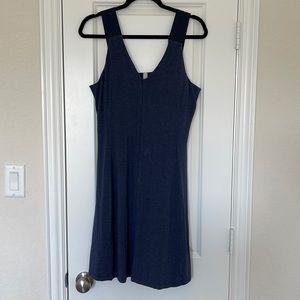 Athleta V-neck Jersey Dress with Built in bra. Navy blue. Size Med